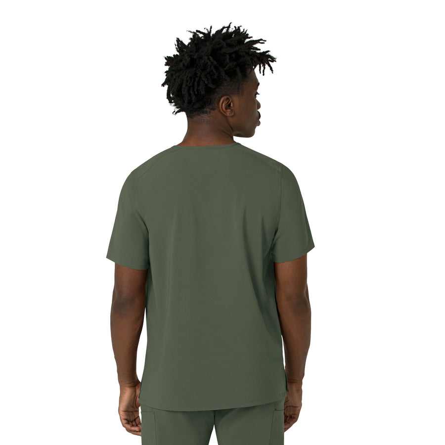Force Cross-Flex Men's V-Neck Scrub Top Olive back view