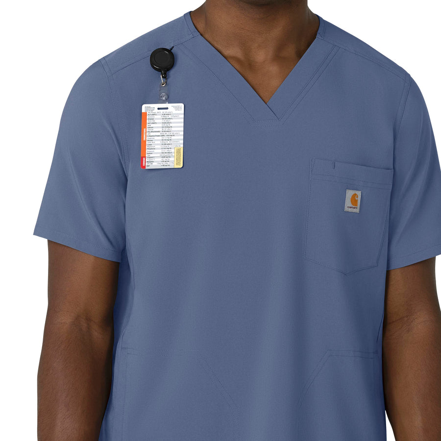 Force Cross-Flex Men's V-Neck Scrub Top Riverside front detail