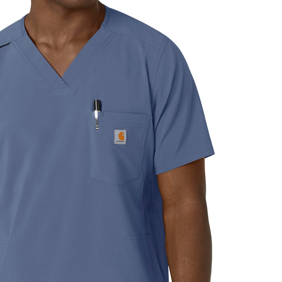 Force Cross-Flex Men's V-Neck Scrub Top Riverside side detail 1