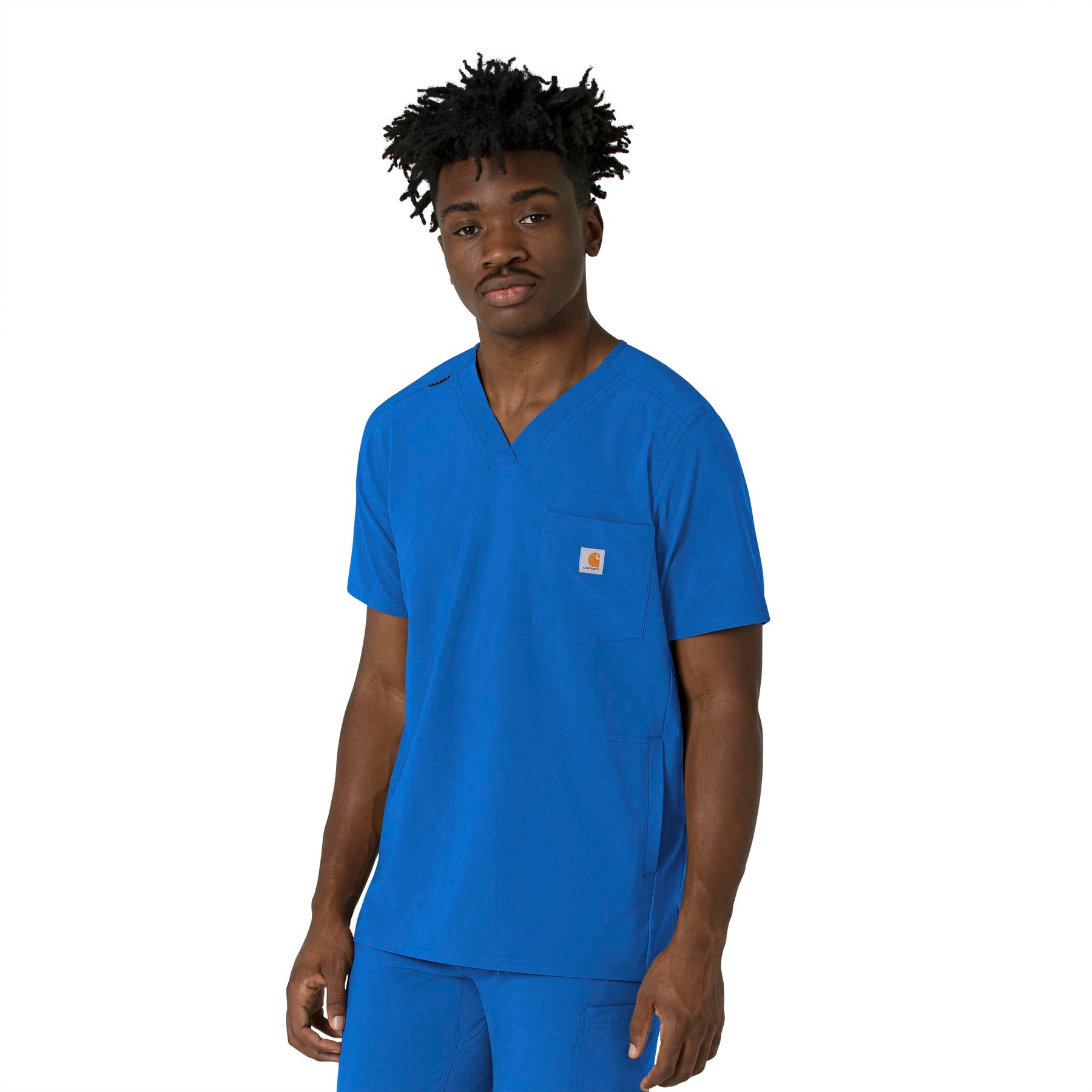 Force Cross-Flex Men's V-Neck Scrub Top Royal side view