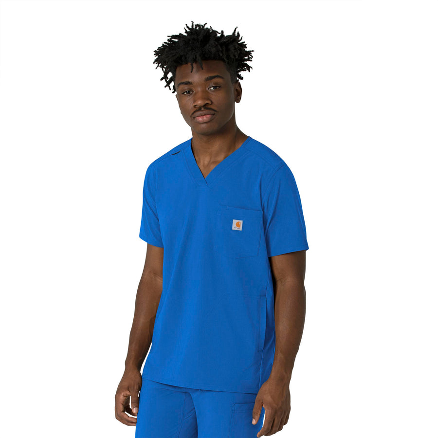 Force Cross-Flex Men's V-Neck Scrub Top Royal side view