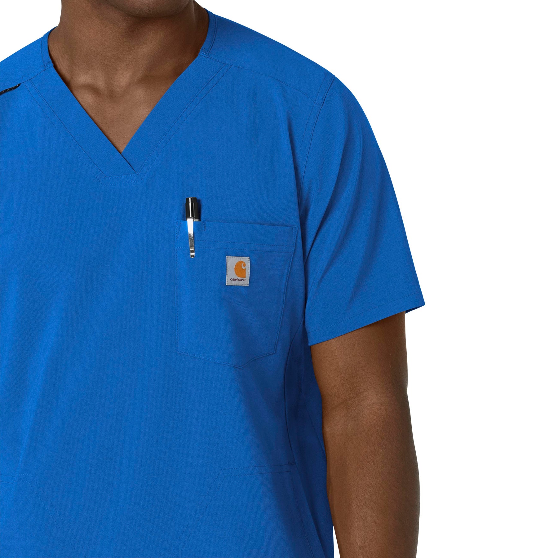Force Cross-Flex Men's V-Neck Scrub Top Royal side detail 1