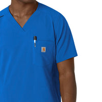 Force Cross-Flex Men's V-Neck Scrub Top Royal side detail 1