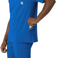 Force Cross-Flex Men's V-Neck Scrub Top Royal side detail 2