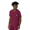 Force Cross-Flex Men's V-Neck Scrub Top Wine