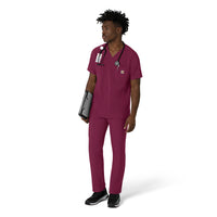 Force Cross-Flex Men's V-Neck Scrub Top Wine full scrub set