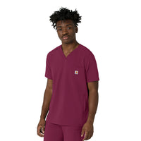 Force Cross-Flex Men's V-Neck Scrub Top Wine side view