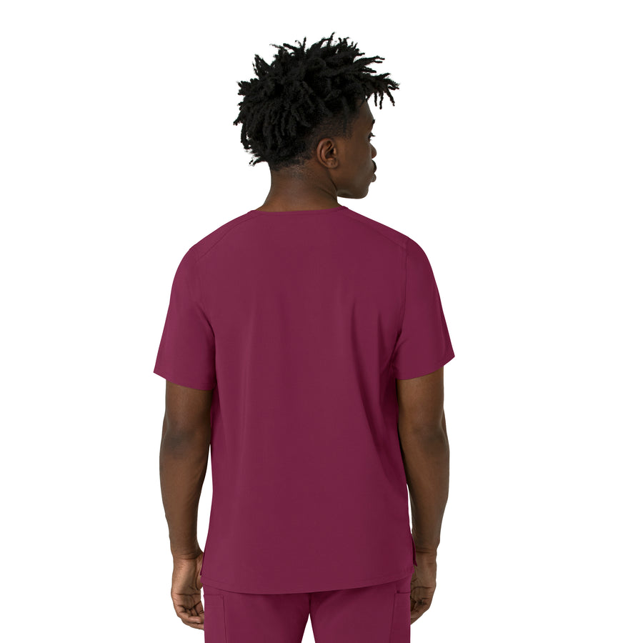 Force Cross-Flex Men's V-Neck Scrub Top Wine back view