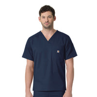 Rugged Flex Ripstop Men's 6 Pocket Scrub Top Navy