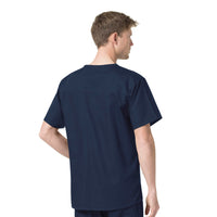 Rugged Flex Ripstop Men's 6 Pocket Scrub Top Navy back view