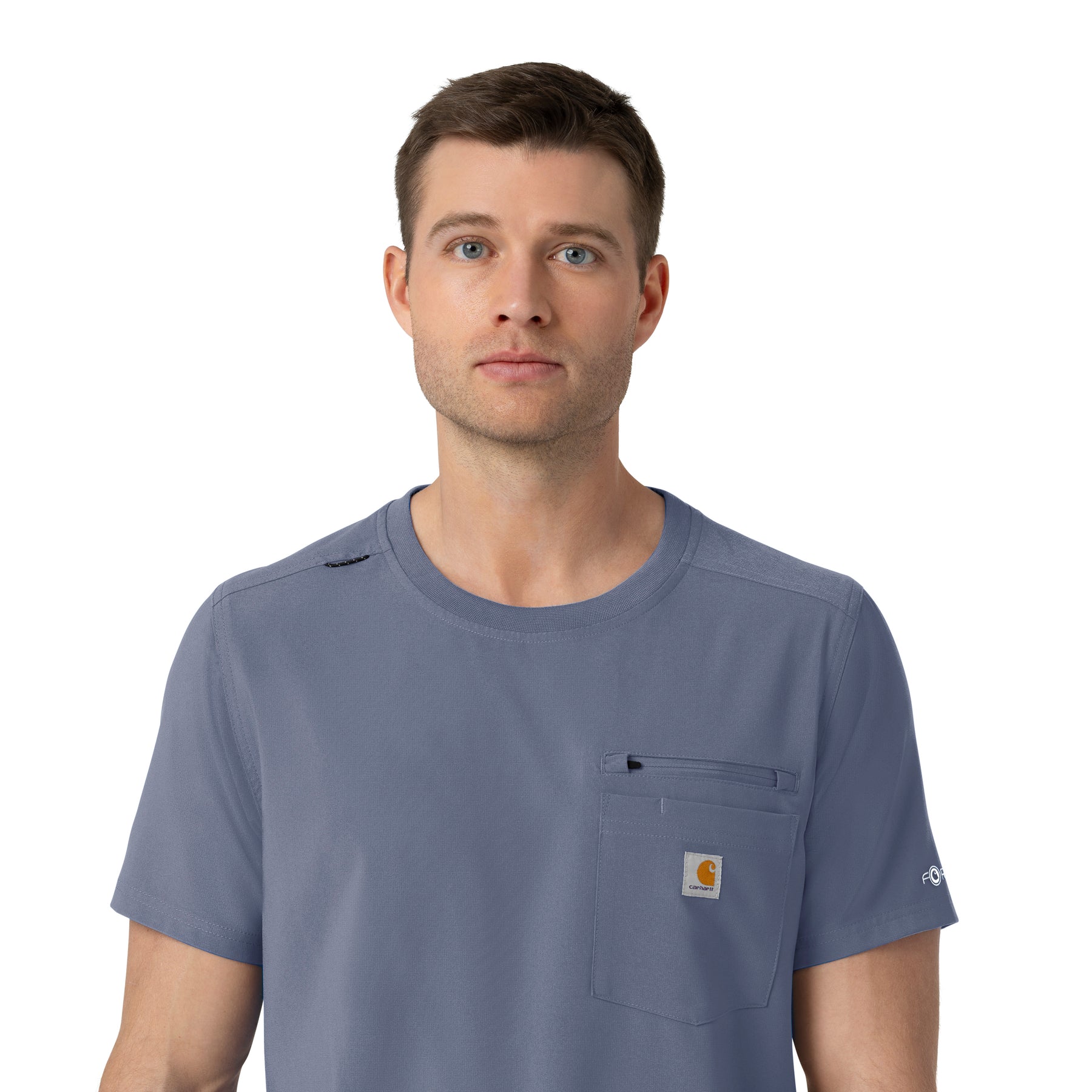 Carhartt Cross-Flex Men's Crew Neck Scrub Top - Approaching Storm