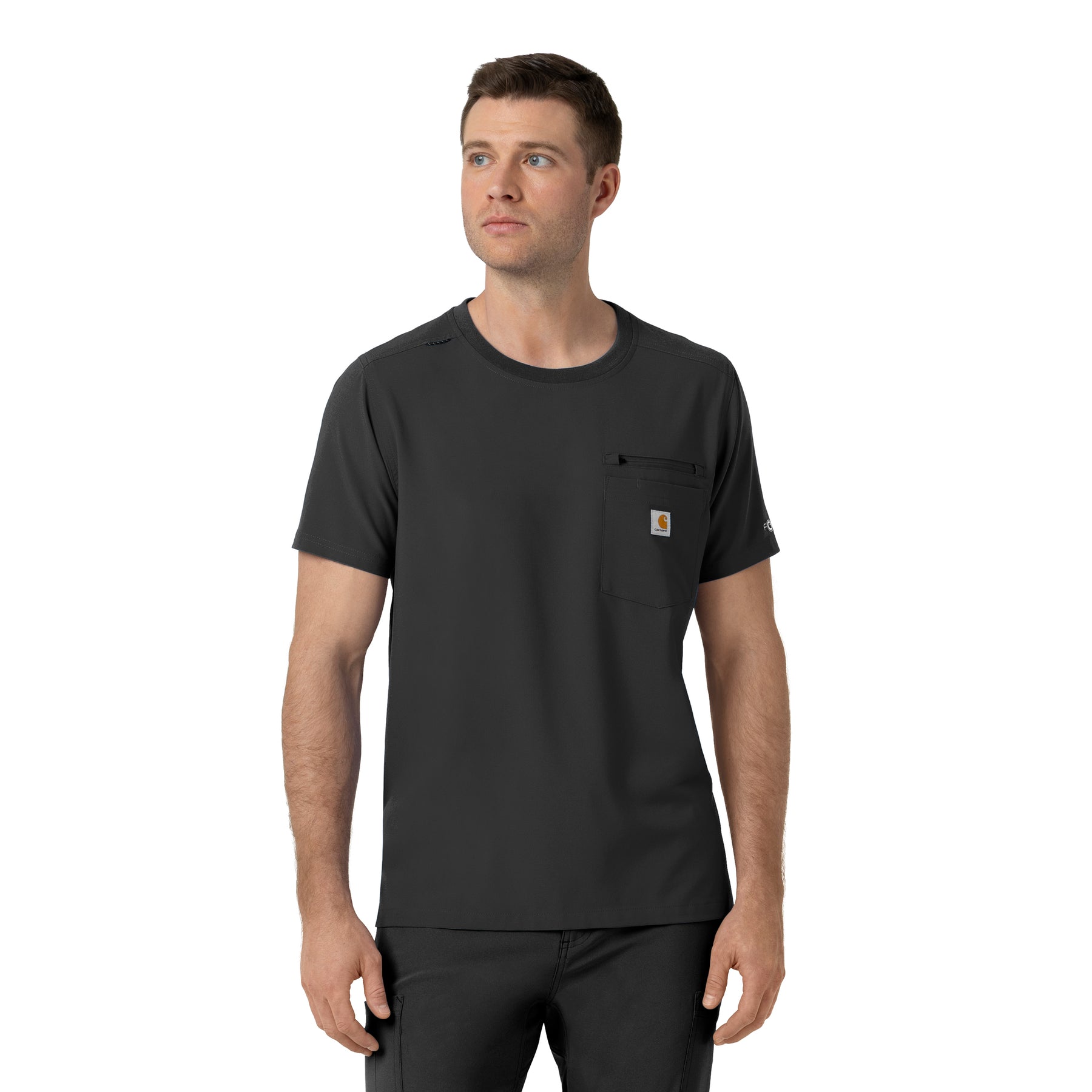 Force Cross-Flex Men's Crew Neck Scrub Top Black