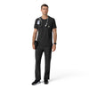 Force Cross-Flex Men's Crew Neck Scrub Top Black full scrub set