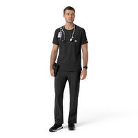 Force Cross-Flex Men's Crew Neck Scrub Top Black full scrub set