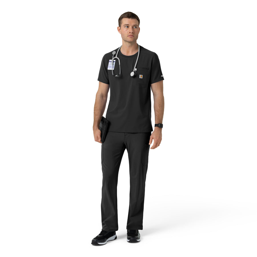 Force Cross-Flex Men's Crew Neck Scrub Top Black full scrub set