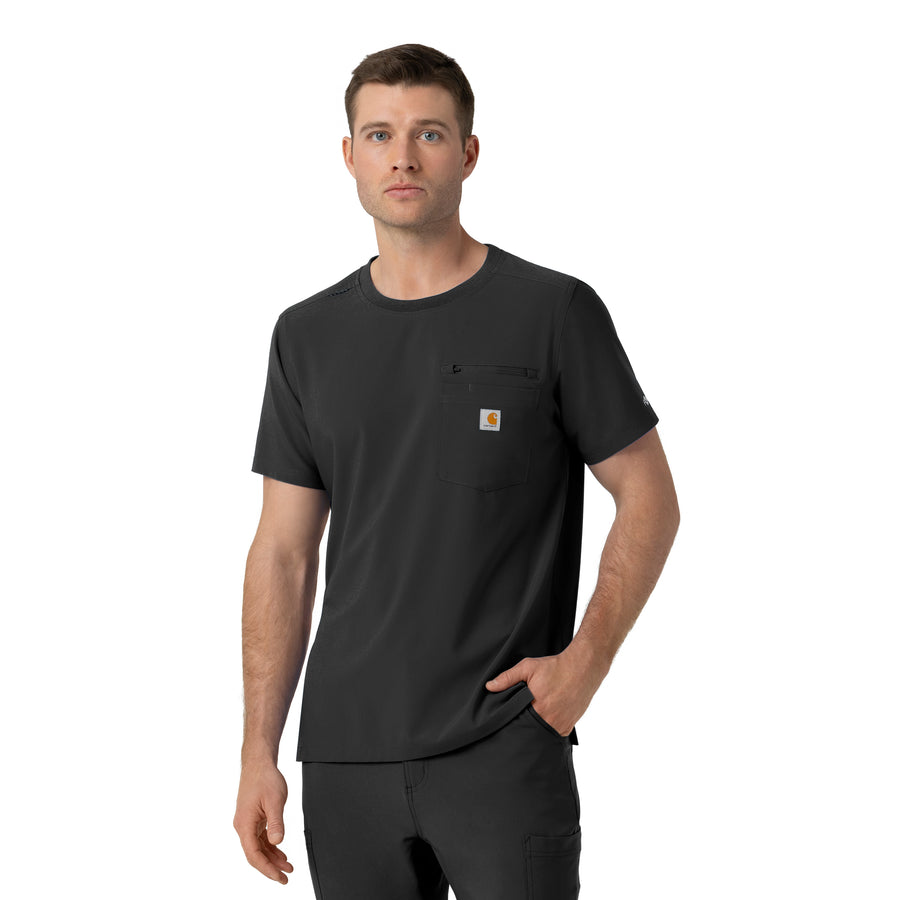 Force Cross-Flex Men's Crew Neck Scrub Top Black side view