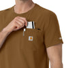 Force Cross-Flex Men's Crew Neck Scrub Top Carhartt Brown front detail