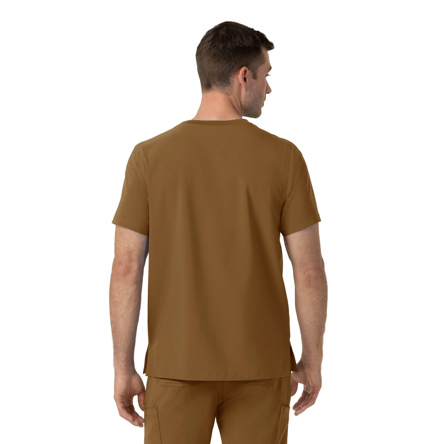 Force Cross-Flex Men's Crew Neck Scrub Top Carhartt Brown back view