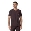 Carhartt Force Cross-Flex Men's Crew Neck Scrub Top - Dark Sepia