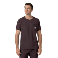 Carhartt Force Cross-Flex Men's Crew Neck Scrub Top - Dark Sepia