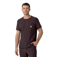 Carhartt Force Cross-Flex Men's Crew Neck Scrub Top - Dark Sepia side