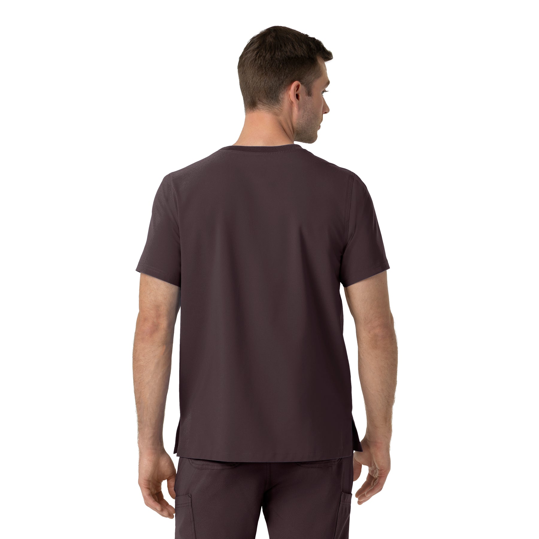 Carhartt Force Cross-Flex Men's Crew Neck Scrub Top - Dark Sepia back