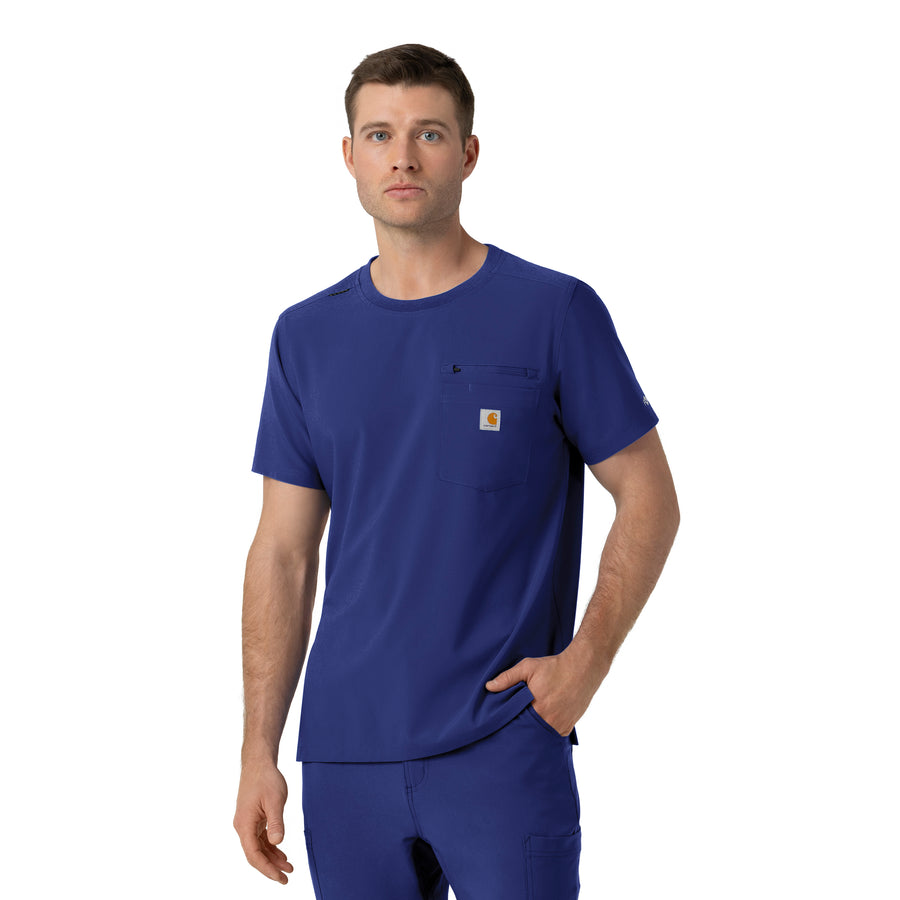 Force Cross-Flex Men's Crew Neck Scrub Top Galaxy Blue side view