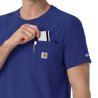 Force Cross-Flex Men's Crew Neck Scrub Top Galaxy Blue front detail