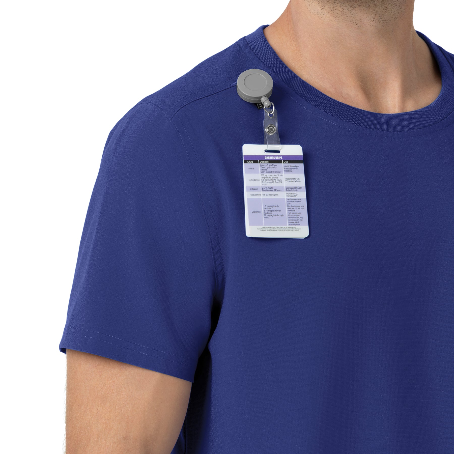 Force Cross-Flex Men's Crew Neck Scrub Top Galaxy Blue side detail 1