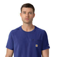 Force Cross-Flex Men's Crew Neck Scrub Top Galaxy Blue side detail 2