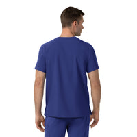 Force Cross-Flex Men's Crew Neck Scrub Top Galaxy Blue back view