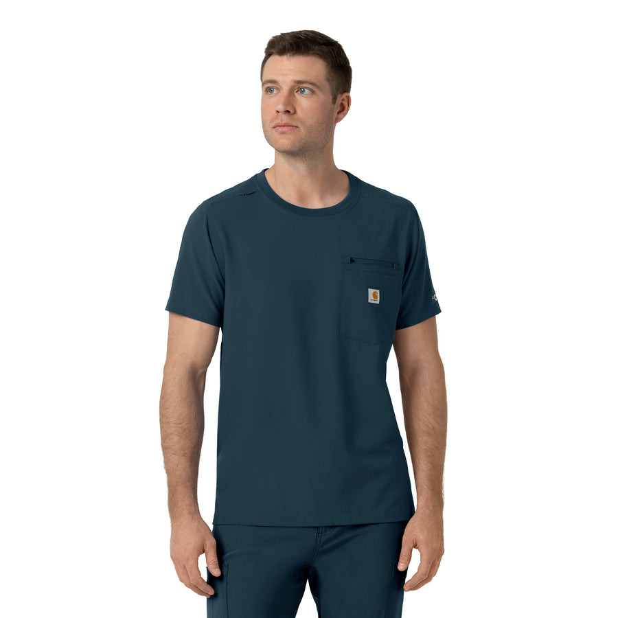 Force Cross-Flex Men's Crew Neck Scrub Top Navy