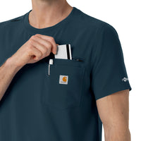 Force Cross-Flex Men's Crew Neck Scrub Top Navy front detail