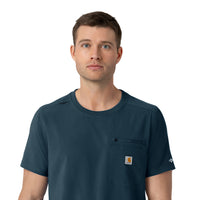 Force Cross-Flex Men's Crew Neck Scrub Top Navy side detail 2