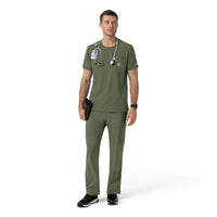 Force Cross-Flex Men's Crew Neck Scrub Top Olive full scrub set
