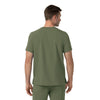 Force Cross-Flex Men's Crew Neck Scrub Top Olive back view