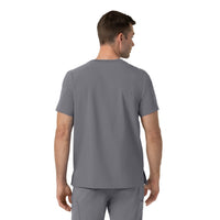 Force Cross-Flex Men's Crew Neck Scrub Top Pewter back view