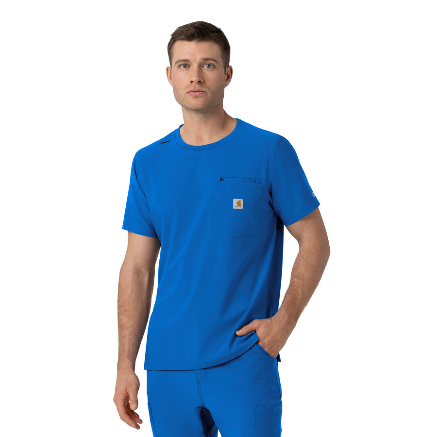 Force Cross-Flex Men's Crew Neck Scrub Top Royal side view