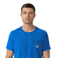 Force Cross-Flex Men's Crew Neck Scrub Top Royal side detail 2