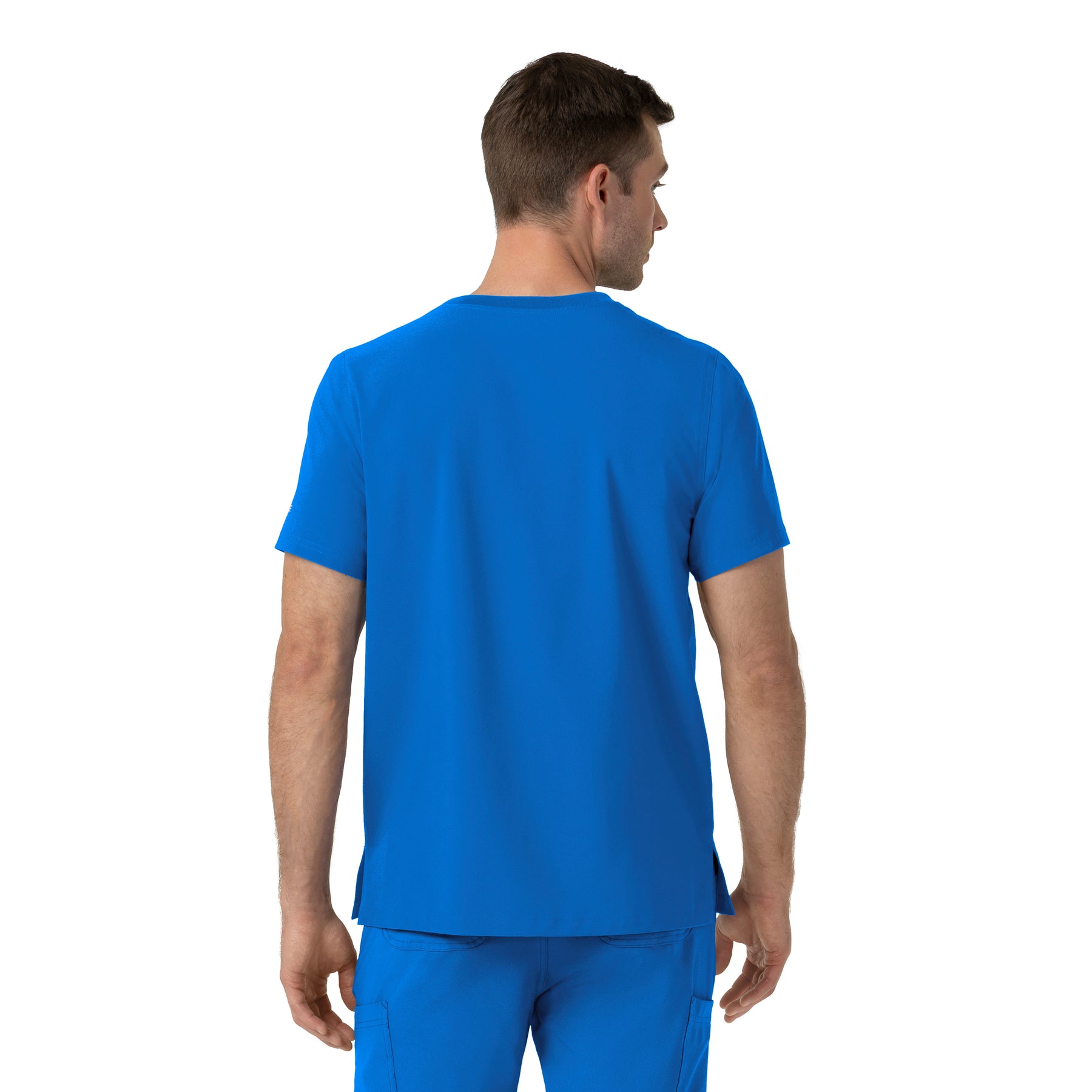 Force Cross-Flex Men's Crew Neck Scrub Top Royal back view