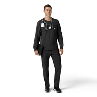 Force Cross-Flex Men's Crew Neck Long Sleeve Scrub Top Black full scrub set