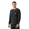 Force Cross-Flex Men's Crew Neck Long Sleeve Scrub Top Black side view