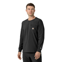 Force Cross-Flex Men's Crew Neck Long Sleeve Scrub Top Black side view