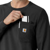 Force Cross-Flex Men's Crew Neck Long Sleeve Scrub Top Black side detail 1