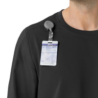 Force Cross-Flex Men's Crew Neck Long Sleeve Scrub Top Black side detail 2