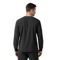 Force Cross-Flex Men's Crew Neck Long Sleeve Scrub Top Black back view
