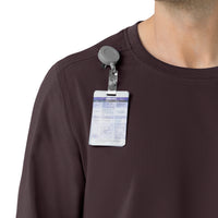 Carhartt Force Cross-Flex Men's Crew Neck Long Sleeve Scrub Top - Dark Sepia badge loop