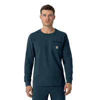 Force Cross-Flex Men's Crew Neck Long Sleeve Scrub Top Navy