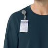 Force Cross-Flex Men's Crew Neck Long Sleeve Scrub Top Navy side detail 2