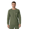 Force Cross-Flex Men's Crew Neck Long Sleeve Scrub Top Olive